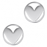 Anh&auml;nger aus Stainless Steel - Rostfreiem Stahl Zwischenst&uuml;ck Heart Silver
