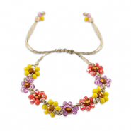 Facetten Glas Armband Flower Multicolour-topaz brown
