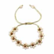 Facetten Glas Armband Flower Lotus pink-topaz brown