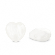 Perlen Naturstein Milchquarz Heart&nbsp; White crystal