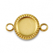 Geburtsstein Anh&auml;nger mit Fassung f&uuml;r SS16 Flatback Rostfreiem Stahl Gold