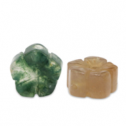 Perlen Naturstein Achat Flower Multicolour brown-green