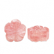 Perlen Naturstein Glas Flower Pink