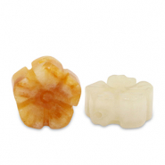 Perlen Naturstein Quarz Flower Multicolour amber orange