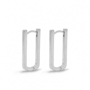 Zubeh&ouml;r Metall DQ Ohrringe Creolen Oval Silber (Nickelfrei)