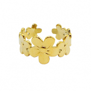 Stainless Steel - Rostfrei Stahl Ringe Flower Gold