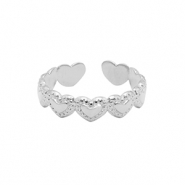 Stainless Steel - Rostfrei Stahl Ringe Heart Silber