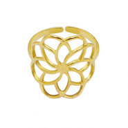 Stainless Steel - Rostfrei Stahl Ringen Flower Gold