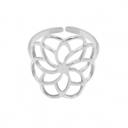 Stainless Steel - Rostfrei Stahl Ringen Flower Silber