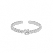 Stainless Steel - Rostfrei Stahl Ringe Crystal Silber