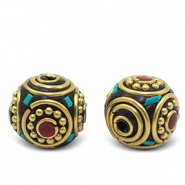 Perlen Bohemian Turquoise-red antique gold