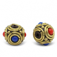 Perlen Bohemian Dark royal blue-red antique gold