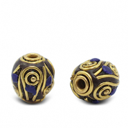 Perlen Bohemian Dark royal blue-antique gold