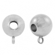 Perlen aus Stainless Steel - Rostfreiem Stahl mit &Ouml;se 10mm Silver