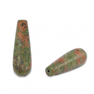 Perlen Naturstein Unakite Drop Pink-green