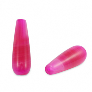 Perlen Naturstein Quarz Drop Fuchsia pink