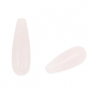Perlen Naturstein Rosenquarz Drop Light pink