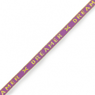 Schmucktextband "dreamer" Paisley purple-gold