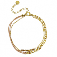 Stainless Steel - Rostfrei Stahl Armbänder duo Layer Gold-brown