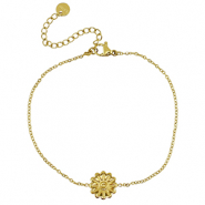 Stainless Steel - Rostfrei Stahl Armb&auml;nder Flower Gold