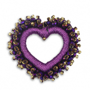 Facetten Perlen Anh&auml;nger Heart Grape Purple