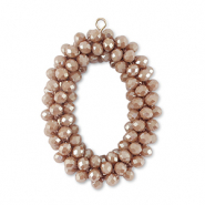 Facetten Perlen Anh&auml;nger Oval Mauve purple