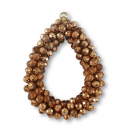 Facetten Perlen Anh&auml;nger Drop Copper brown