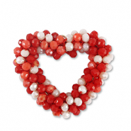 Facetten Perlen Anh&auml;nger Heart Multicolour