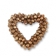 Facetten Perlen Anh&auml;nger Heart Copper brown