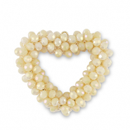 Facetten Perlen Anh&auml;nger Heart Vanilla yellow