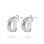 TQ Metall Brass Ohrstecker Silber