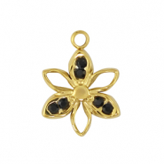 Anh&auml;nger aus Stainless Steel - Rostfreiem Stahl flower Gold / Black
