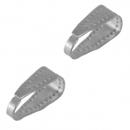 Zubeh&ouml;r aus Stainless Steel (rostfreiem Stahl) Collierschlaufe oval f&uuml;r Anh&auml;nger Silver