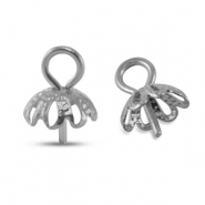 Zubeh&ouml;r aus Stainless Steel - Rostfreiem Stahl Endkappen f&uuml;r Perlen Silver