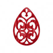 Anh&auml;nger aus Resin Tropfen Barock 38x27mm Chilli red