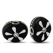 Perlen Bohemian Schwarz-silber