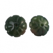 Perlen Naturstein Calcit Flower Dark Green