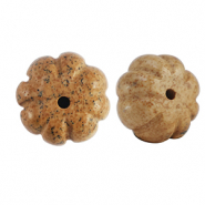 Perlen Naturstein Quarzit Flower Brown