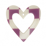Anh&auml;nger aus Resin Heart Purple-beige