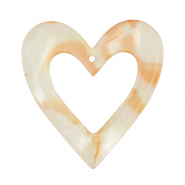 Anh&auml;nger aus Resin Heart Copper orange