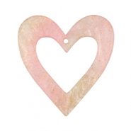 Anh&auml;nger aus Resin Heart Light pink
