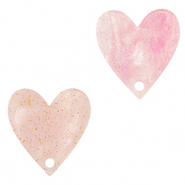 Anh&auml;nger aus Resin Heart Light pink