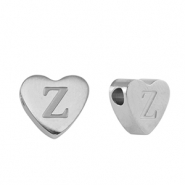 Perlen aus Stainless Steel - Rostfreiem Stahl Heart Buchstaben Z Silver
