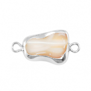 S&uuml;sswasser Perlen Zwischenst&uuml;ck asymmetric Silver-taupe