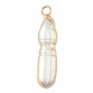 S&uuml;sswasser Perlen Anh&auml;nger Tooth Gold-Natural white