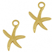 Anh&auml;nger aus Stainless Steel - Rostfreiem Starfish Gold