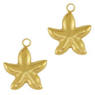 Anh&auml;nger aus Stainless Steel - Rostfreiem Starfish Gold