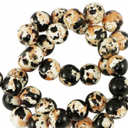 Keramik Perlen 8mm Black-creme