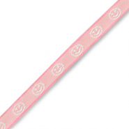 Schmucktextband smiley Pink-white