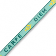 Schmucktextband "carpe diem" Turquoise-green